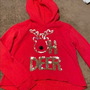 Justice reindeer hoodie